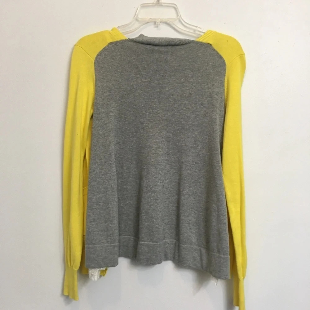 Cabi 3010 Belle Yellow Gray Layered Cardigan size XS - Picture 2 of 6